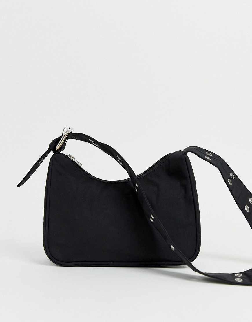 Weekday handbag with extended strap in black