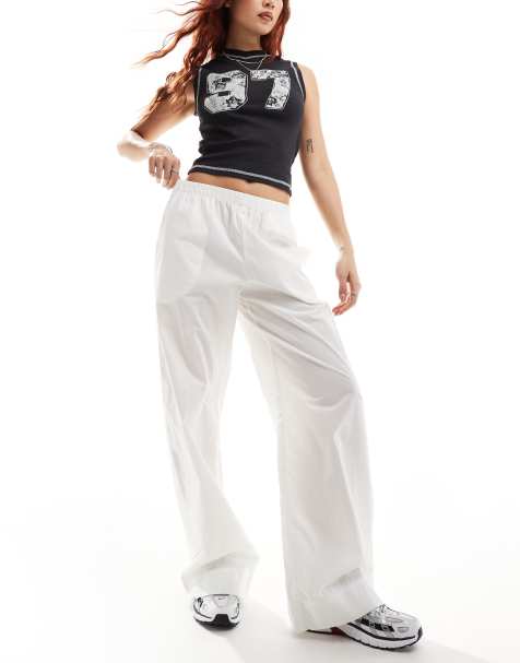 Weekday Hanna slouchy trousers in off-white - view 1