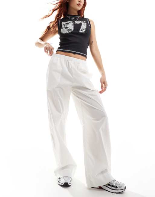 Weekday Hanna slouchy trousers in off-white