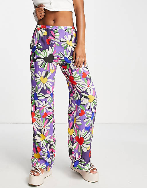 Weekday Harper retro floral print pants in multi (part of a set) 