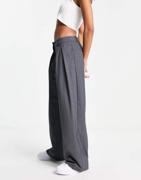 Weekday Hazel suit pants in gray melange - view 1