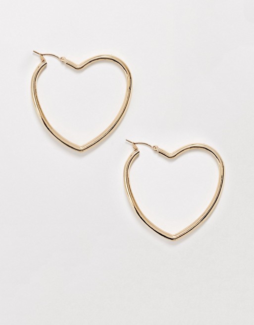 Weekday heart hoop earrings in gold