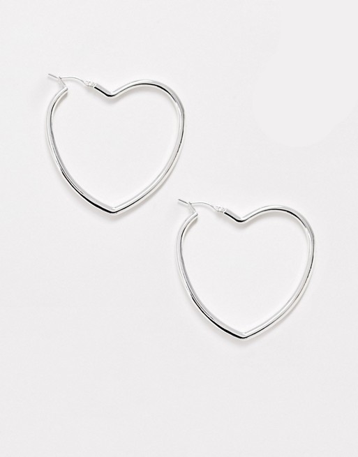 Weekday heart hoop earrings in silver