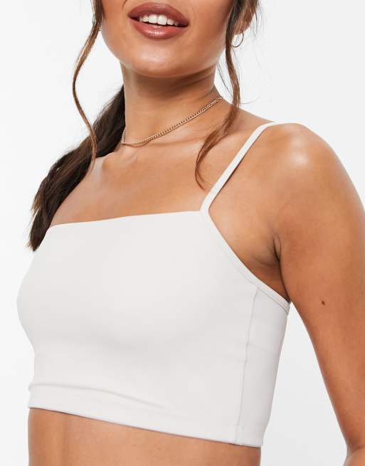 WEEKDAY Heat Swim Tank Top in Off-white