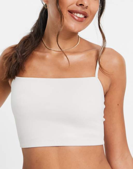 WEEKDAY Heat Swim Tank Top in Off-white