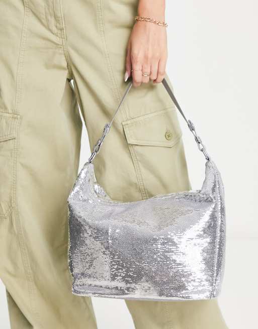 Weekday - Heaven - Handtas met lovertjes in zilver
