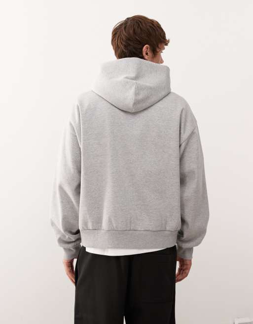 Weekday heavyweight jersey oversized boxy fit hoodie in heather gray