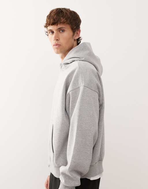Weekday heavyweight jersey oversized boxy fit hoodie in heather gray