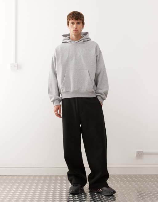 Weekday heavyweight jersey oversized boxy fit hoodie in heather gray
