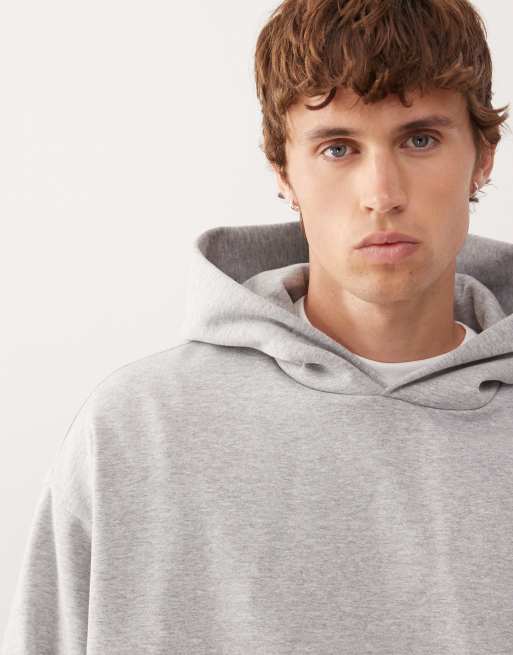 Weekday heavyweight jersey oversized boxy fit hoodie in heather gray