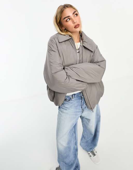 Weekday - Helena - Cropped volumineus jack in molgrijs