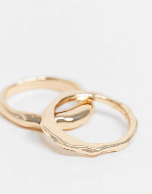 Weekday - Helin - Confezione di anelli color oro