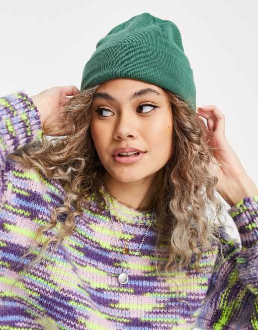 Weekday – Hero – Ciemnozielona czapka beanie – DGREEN