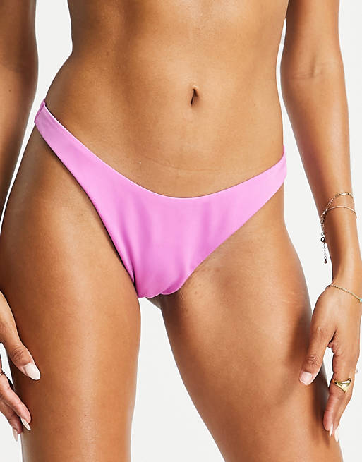 Weekday high leg bikini bottoms in bright pink - PINK