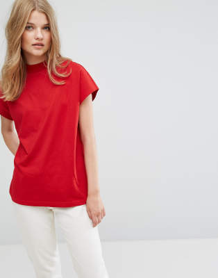 red high neck t shirt