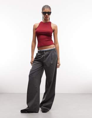 Weekday High Neck Tank Top In Red