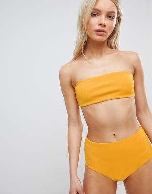 mustard high waisted bikini bottoms