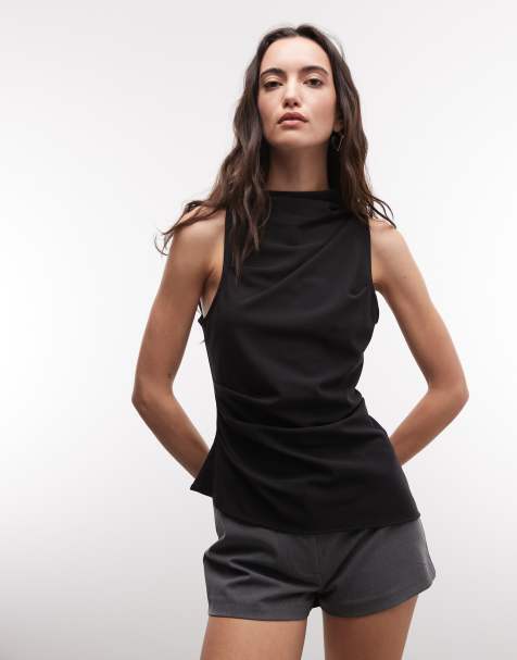 Weekday – Hochgeschlossenes asymmetrisches Top in Schwarz - view 1