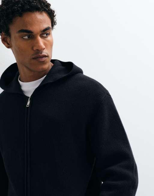 Weekday hoodie zippé coupe carrée avec détails de coudières noir, 3 de 5