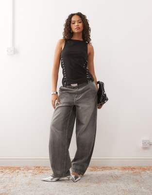 Weekday Hook And Eye Tank Top In Black