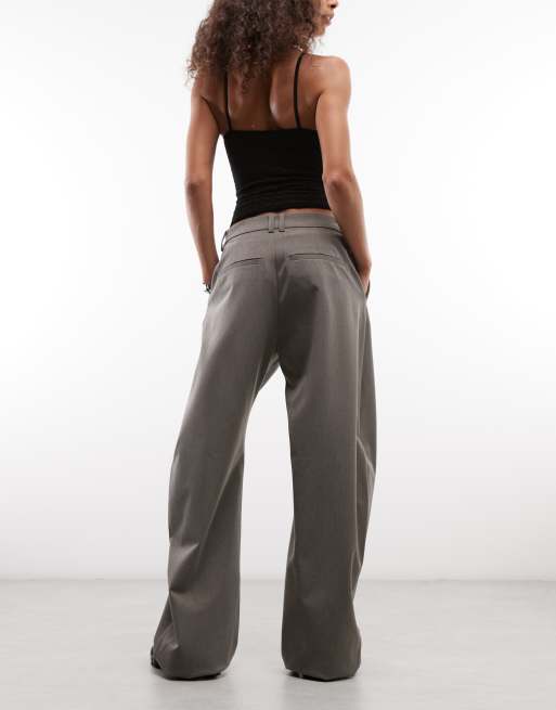 Weekday Hose mit niedriger Taille und Barrel-Leg in Dunkelmausgrau, 3 von 5