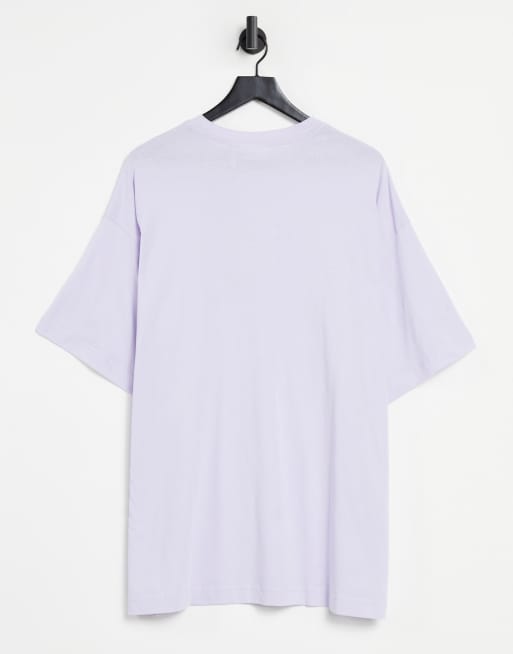 Weekday Huge cotton oversized t-shirt dress in lilac - PURPLE, 2 of 4