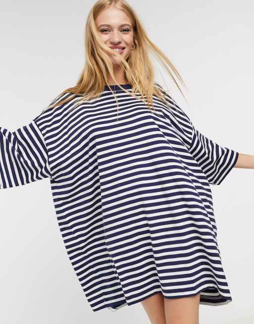 Striped oversized shop t shirt dress