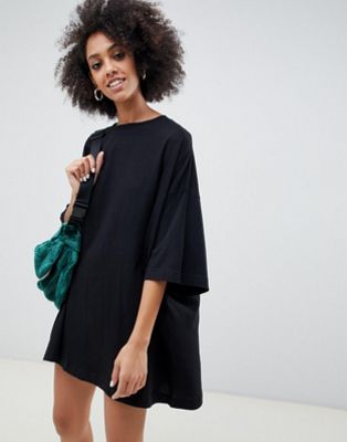 Weekday Huge cotton t-shirt dress in black - BLACK - ASOS Price Checker