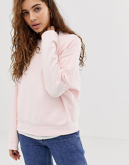 Weekday huge cropped sweatshirt in pink | ASOS