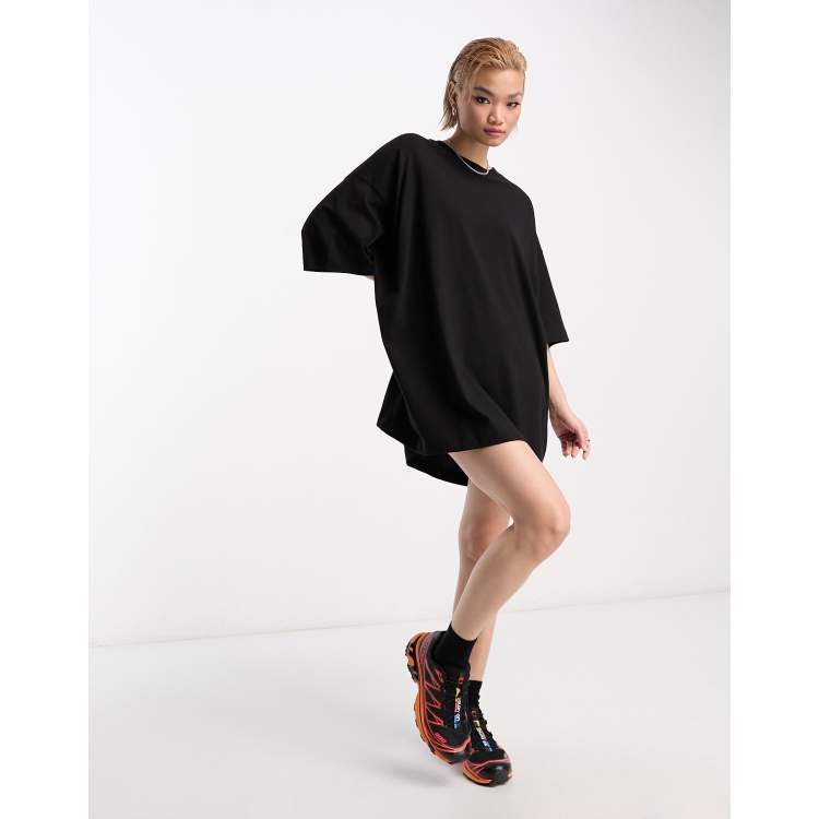 Weekday Huge exclusive t shirt dress in black