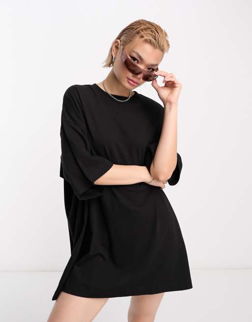 Asos black clearance t shirt dress