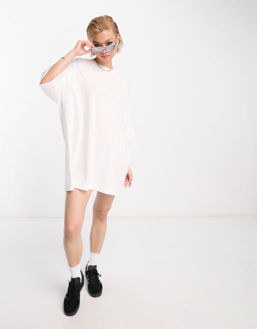 Weekday Huge Exclusive T shirt dress in white