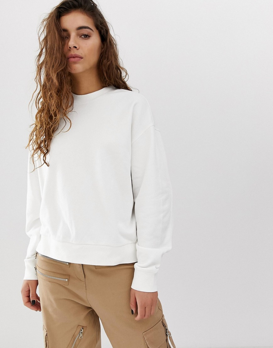 Weekday - Huge - Maglione bianco in cotone organico con scollo rotondo