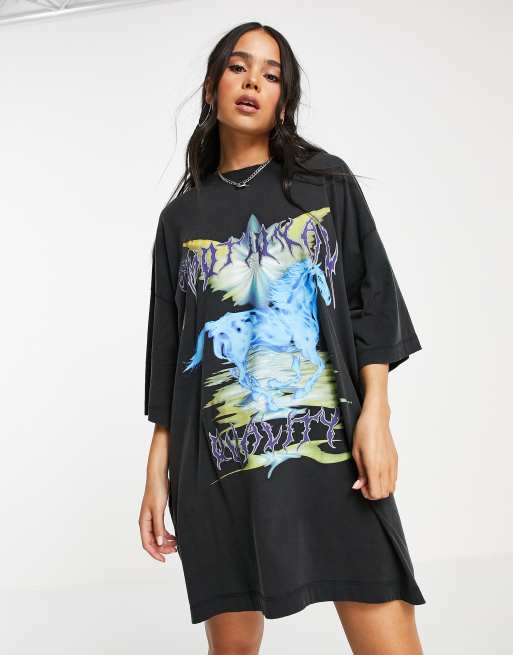 Weekday – Huge – Mönstrad t-shirt i bomull – MULTI