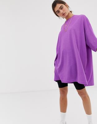 t shirt dress purple