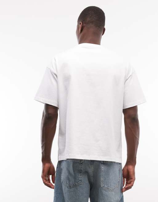 Weekday - Hvid oversized T-shirt i kraftig jersey med firkantet pasform, 3 af 5