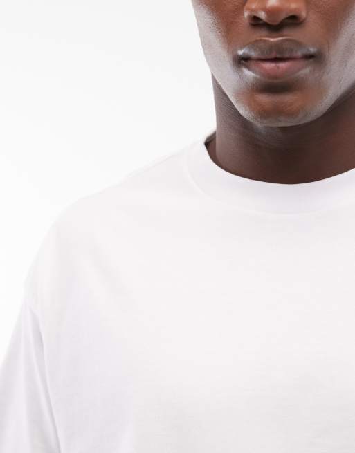 Weekday - Hvid oversized T-shirt i kraftig jersey med firkantet pasform, 5 af 5