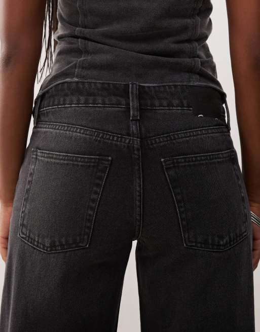 Weekday – Imoo – Jeans in verwaschenem Schwarz mit niedrigem Bund und weitem Bein, 4 von 5