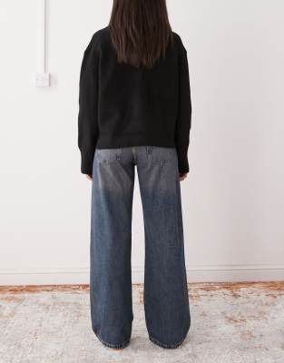 Weekday Imoo Low Waist Wide Leg Jeans In Blue