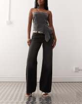 Weekday Astro Unisex low rise loose fit baggy jeans in dusty blue wash