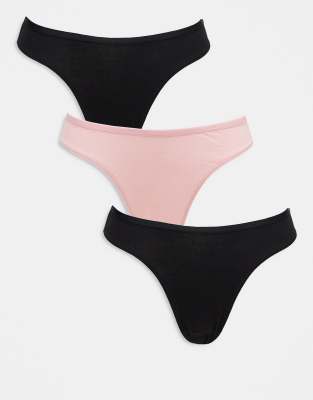 Inez 3-pack briefs in black and pink