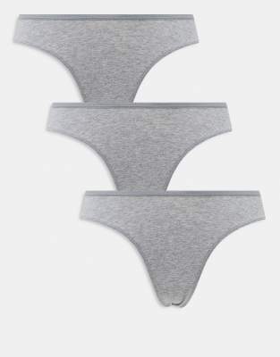 Inez 3-pack cotton brief in gray