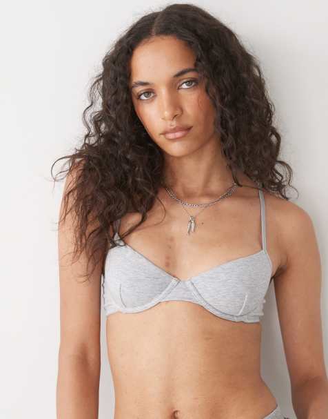 Weekday - Inez - Reggiseno grigio mélange con ferretto - view 1
