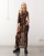 Weekday - Inez - Robe longue en tulle à encolure bateau et imprimé effet flammé-Noir