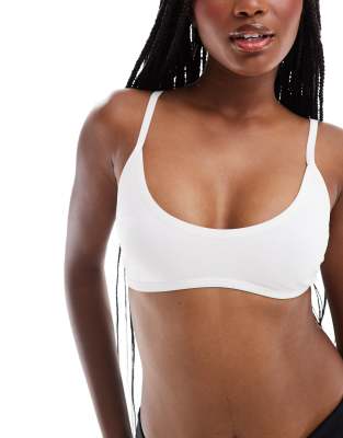 Inez soft scoop bra in white