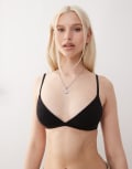 [Weekday] Weekday Inez soft triangle bra in black XS Black