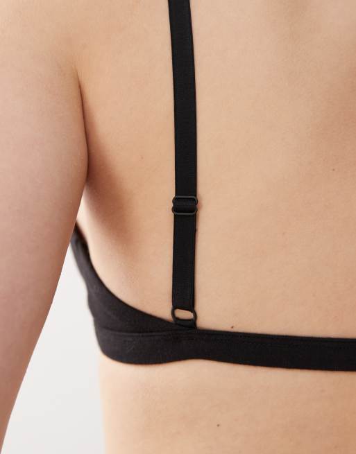 Weekday Inez soft triangle bra in black