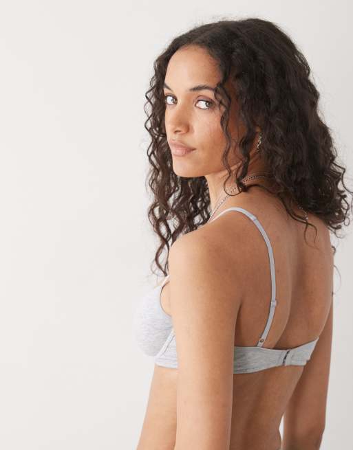 Weekday Inez underwire bra in gray melange, 2 of 4