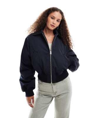 Weekday Weekday Irma padded bomber jacket in navy