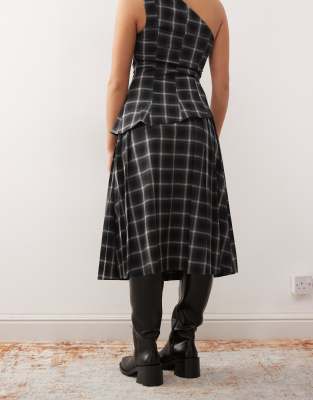 Weekday Irregular Pleated Midi Skirt In Multi